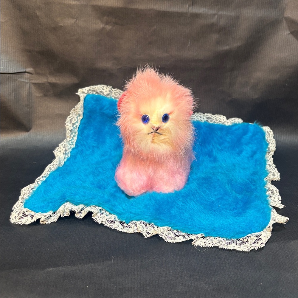 Vintage Lamar Toy Plush Pillow Pet Mid Century Modern era made from rabbit fur